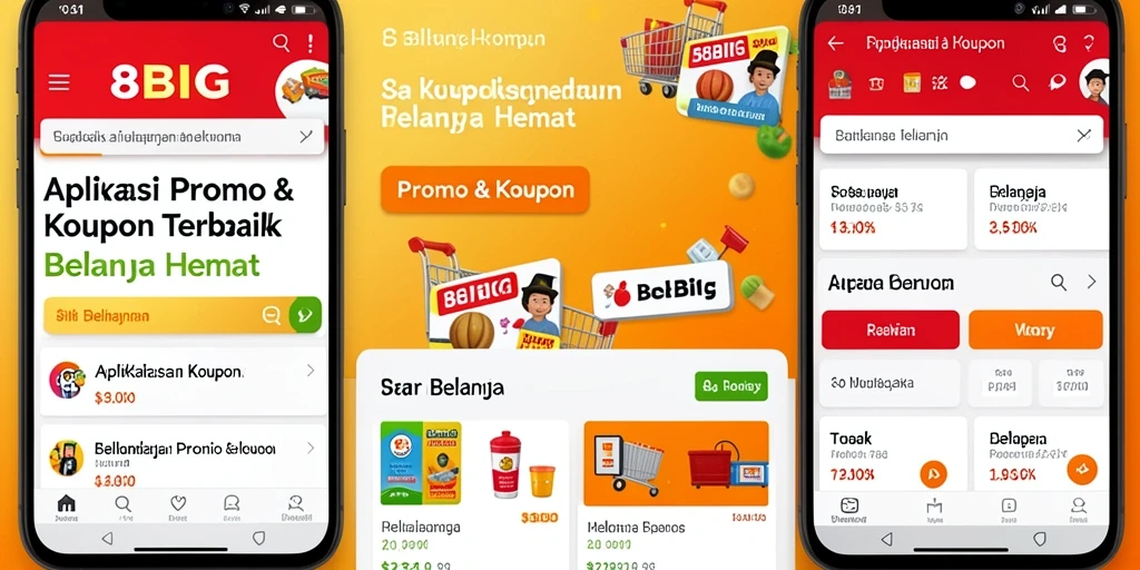 Tampilan antarmuka aplikasi 88BIG dengan berbagai kupon dan promo.