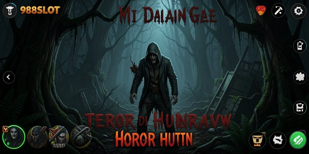 Tampilan antarmuka game Horor Hutan yang mencekam.