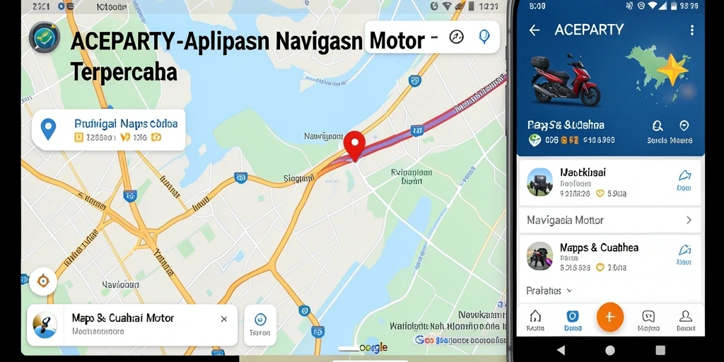 Screenshot antarmuka ACEPARTY dengan navigasi motor yang jelas.