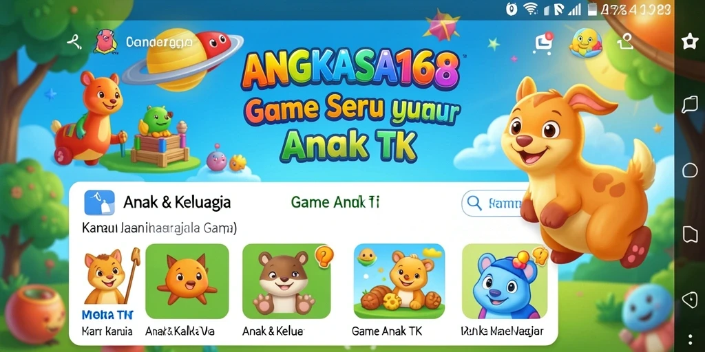 Tampilan antarmuka <strong>ANGKASA168</strong> yang ramah anak dan interaktif.
