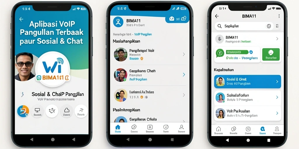 Tampilan antarmuka BIMA11 dengan fitur VoIP Panggilan yang intuitif.