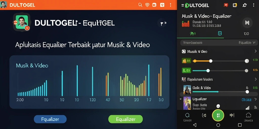 Antarmuka DULTOGEL yang sederhana dan intuitif untuk pengaturan Equalizer.