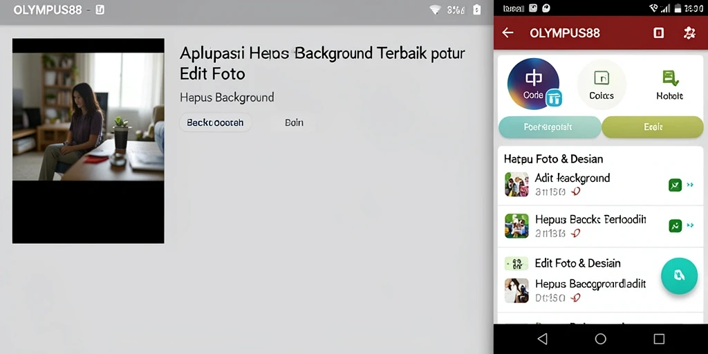 Screenshot OLYMPUS88 dengan tampilan fitur Hapus Background yang intuitif.