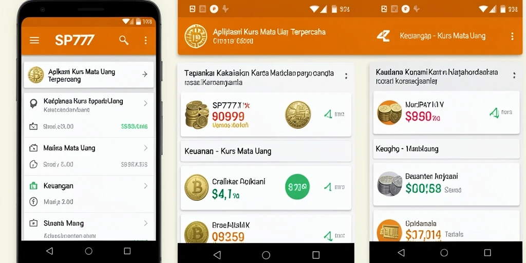 Antarmuka SP777 yang intuitif untuk memantau kurs mata uang.