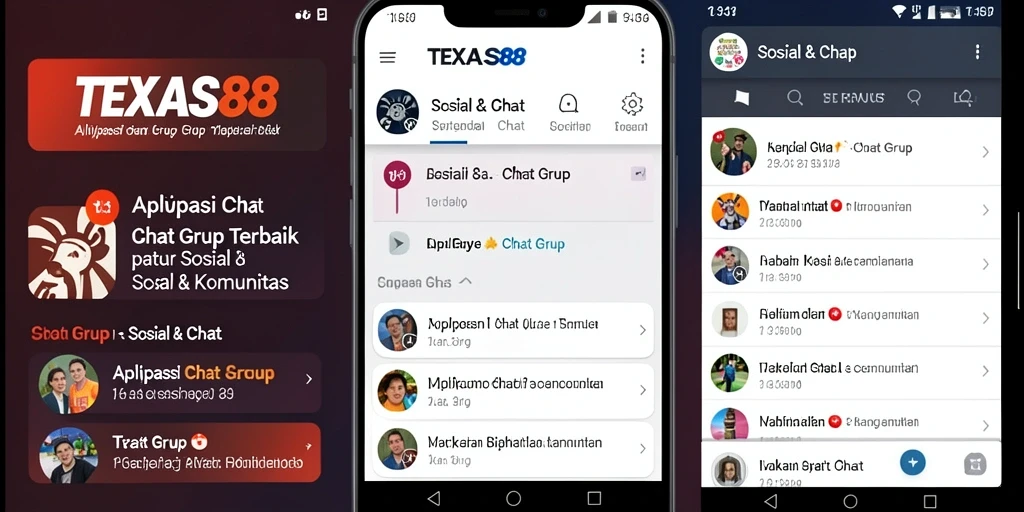 Antarmuka TEXAS88 yang menarik untuk chat grup.