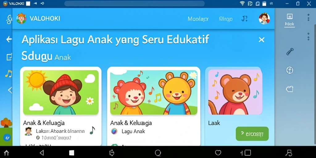 Antarmuka VALOHOKI dengan berbagai pilihan lagu anak.