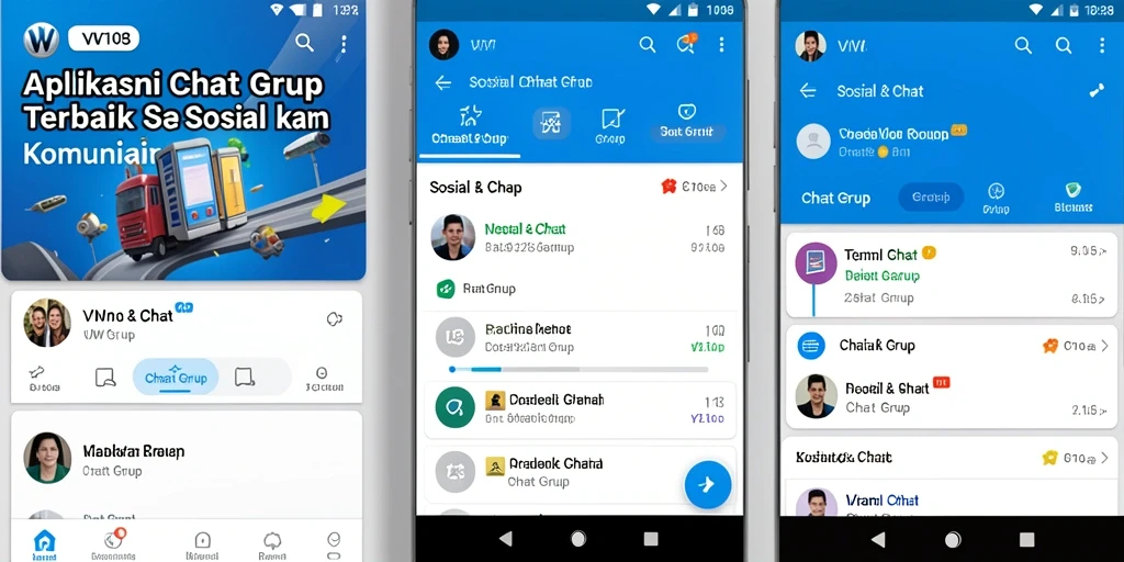 Antarmuka VW108 yang sederhana dan efisien untuk chat grup.